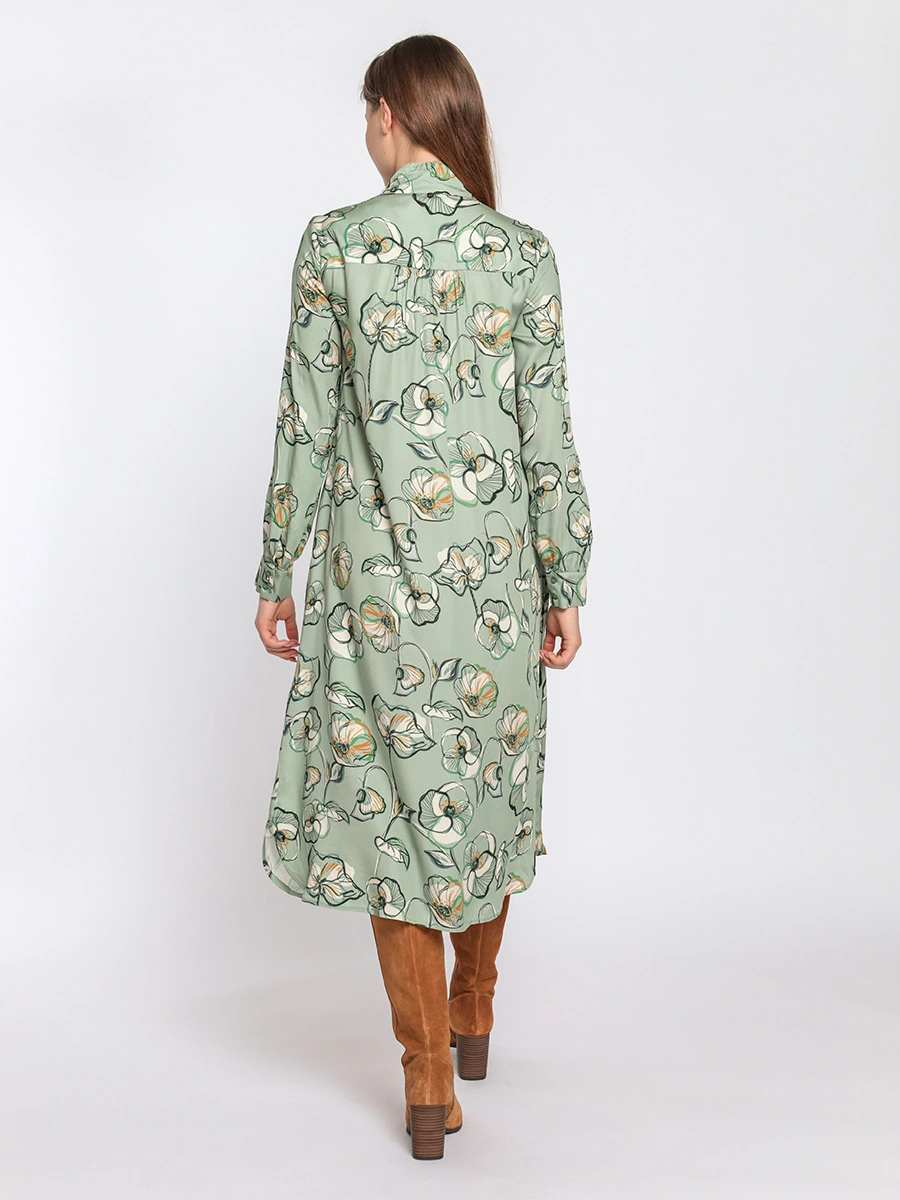 Платье-рубашка со съемным бантом